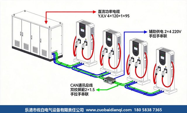 充电堆与终端接线图 - 佐白电气